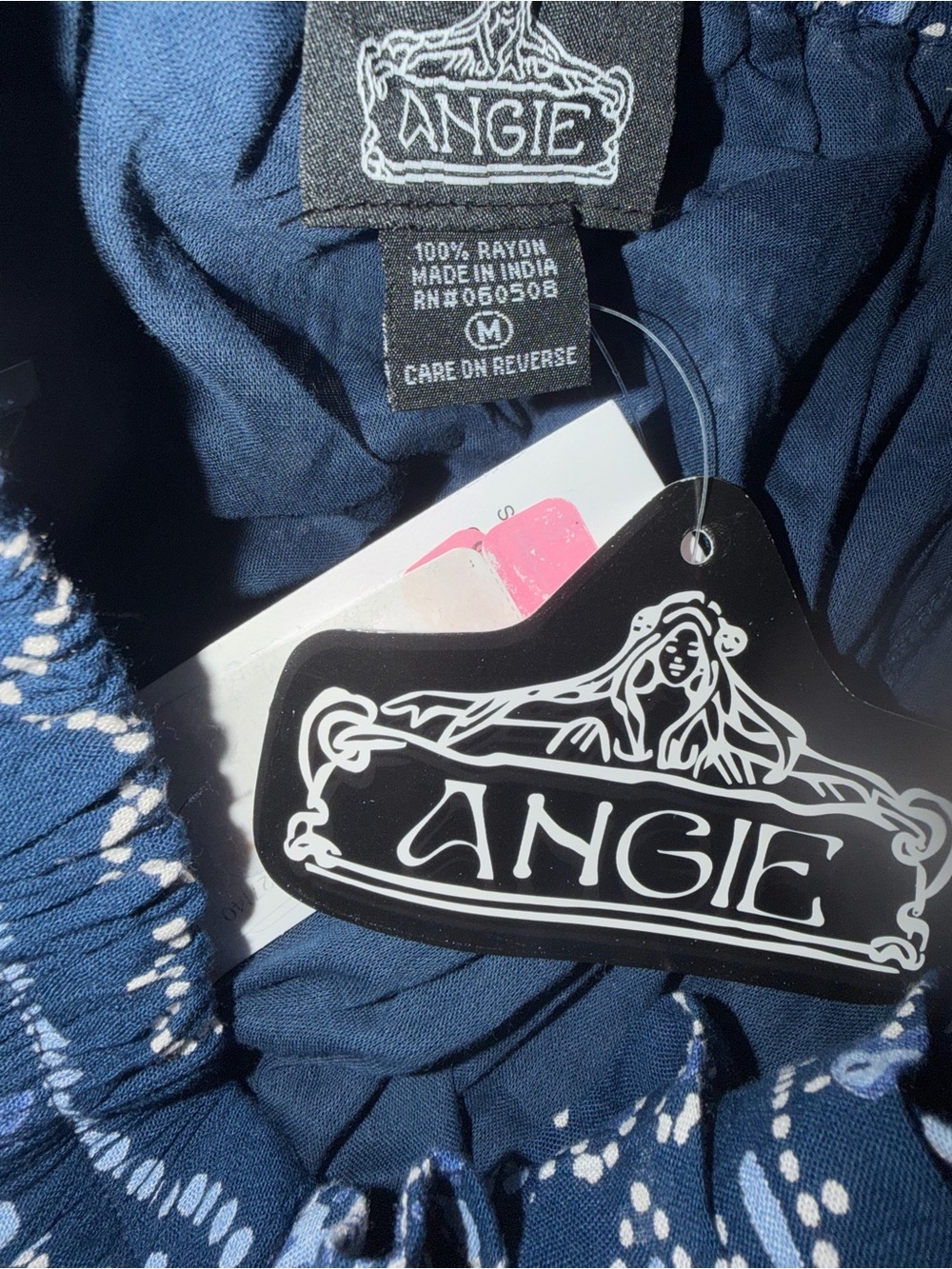 Angie Blue Paisley Tie-Waist Mini Skirt - Picture 9 of 10